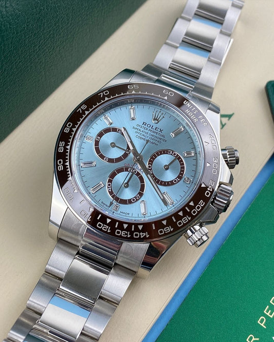 Rolex Cosmograph Daytona Platinum Ice Blue Dial Watch – A Masterpiece of Luxury